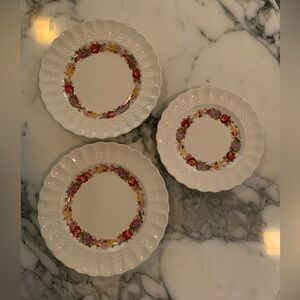 Vintage Copeland Spode Rose Briar 2 Salad Plates- 1 Bread & Butter Plate